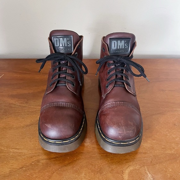 Dr Martens • vintage lace up boots cap toe platform leather chunky lug sole MIE - Picture 3 of 12
